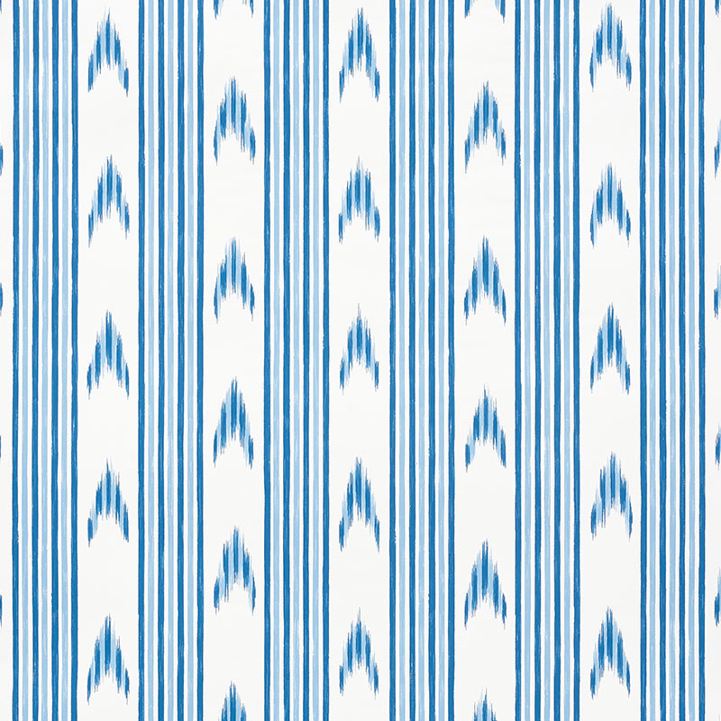 Schumacher Santa Barbara Ikat Indigo Wallpaper - Eade's Wallpaper