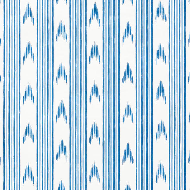 Schumacher Santa Barbara Ikat Indigo Wallpaper - Eade's Wallpaper