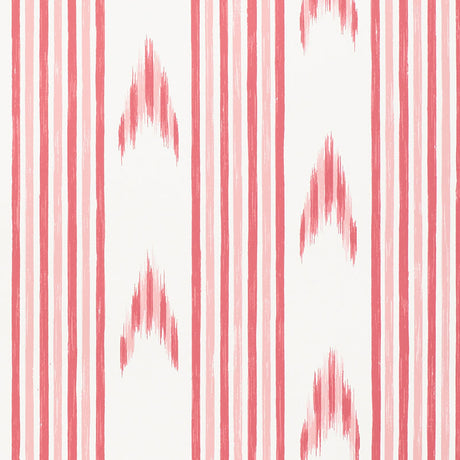 Schumacher Santa Barbara Ikat Pink Wallpaper - Eade's Wallpaper