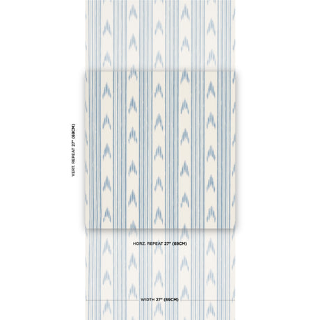 Schumacher Santa Barbara Ikat China Blue Wallpaper - Eade's Wallpaper