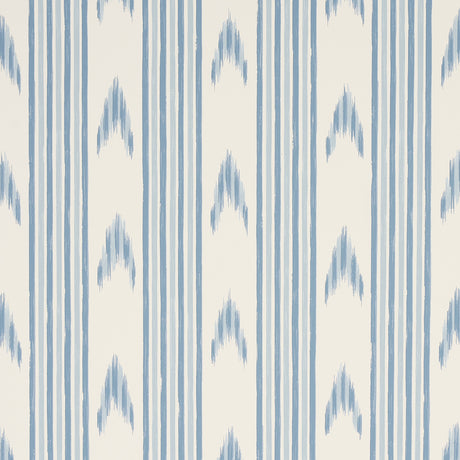 Schumacher Santa Barbara Ikat China Blue Wallpaper - Eade's Wallpaper