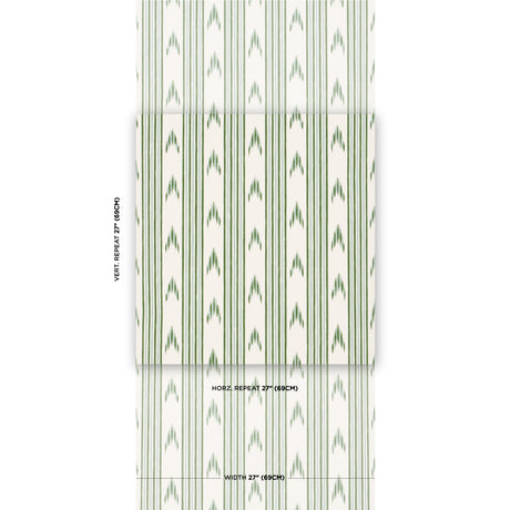 Schumacher Santa Barbara Ikat Leaf Green Wallpaper - Eade's Wallpaper