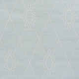 Schumacher Sylvie Embroidered Sisal Water Blue Wallpaper - Eade's Wallpaper