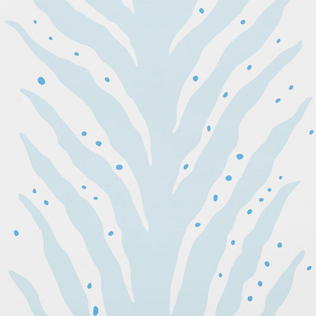Schumacher Creeping Fern Slumber Blue Wallpaper