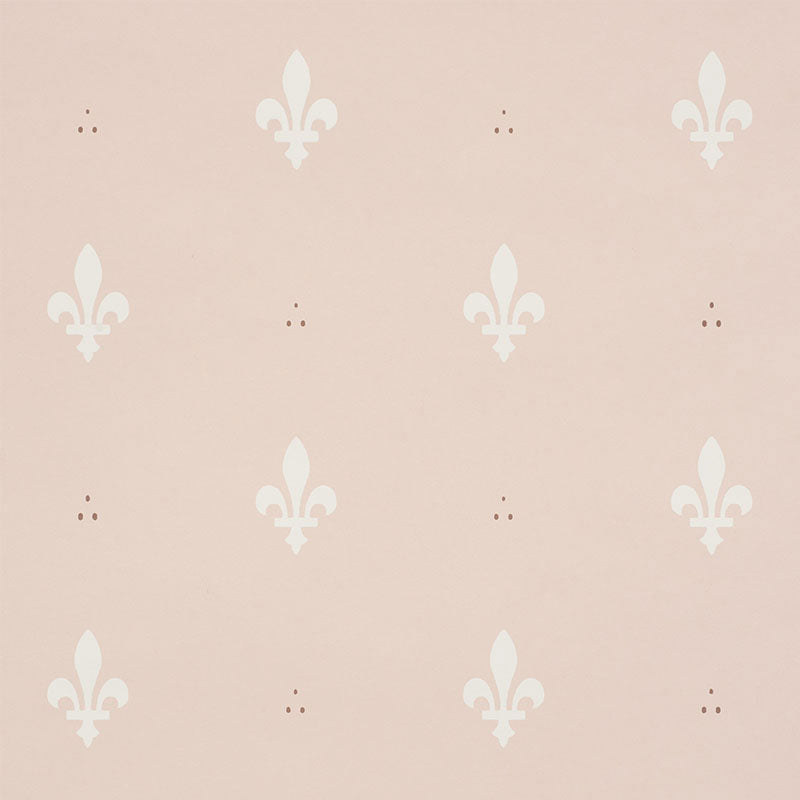 Schumacher Fleur De Lis Blush Wallpaper