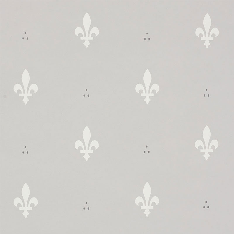 Schumacher Fleur De Lis Grey Wallpaper