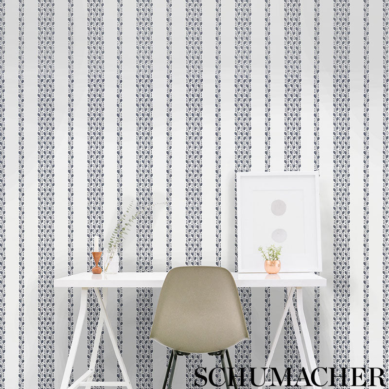 Schumacher Lillian Vine Mineral Wallpaper - Eade's Wallpaper