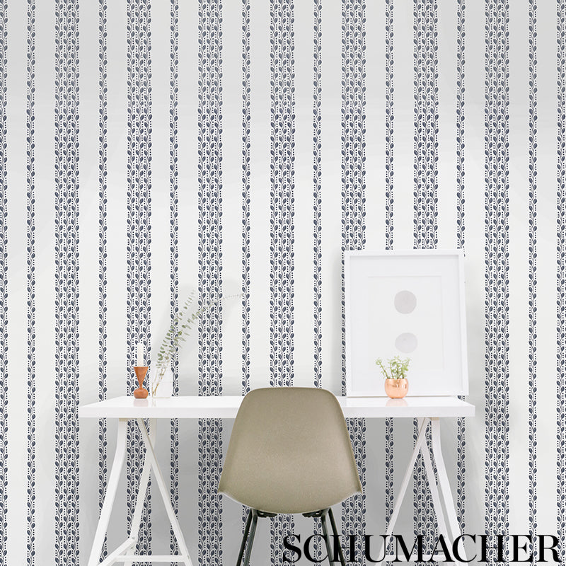 Schumacher Lillian Vine Carbon Wallpaper - Eade's Wallpaper