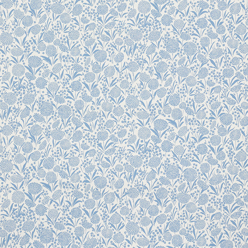 Schumacher Chrysanthemum Chambray Wallpaper