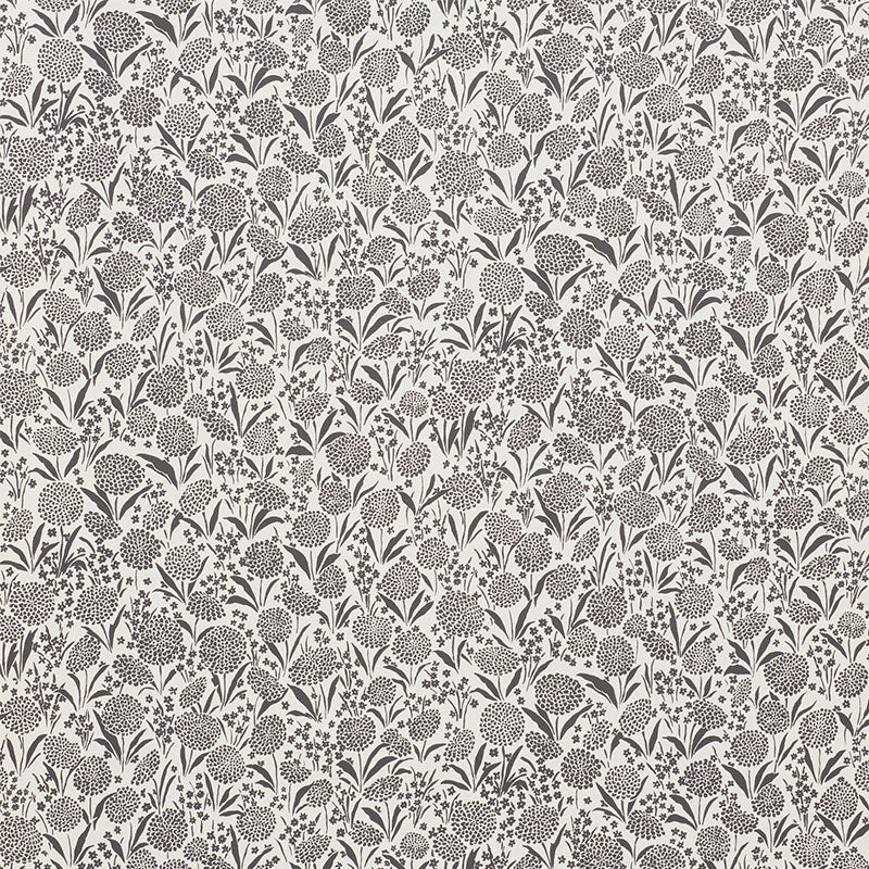 Schumacher Chrysanthemum Carbon Wallpaper