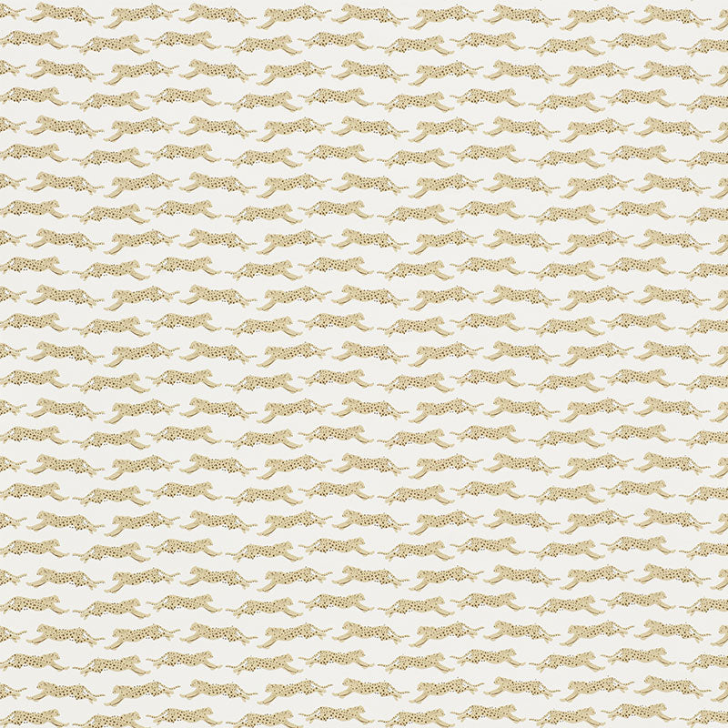 Schumacher Leaping Leopards Sand Wallpaper - Eade's Wallpaper