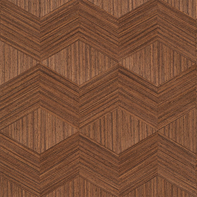 Schumacher 5009631 CHEVRON INLAY in WALNUT Wallpaper - MODER