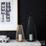 Schumacher Moiré Wallcovering Noir Wallpaper - Eade's Wallpaper