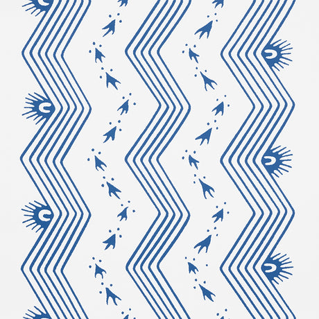 Schumacher Nauset Stripe Indigo Wallpaper - Eade's Wallpaper
