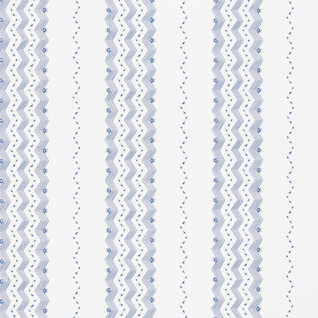 Schumacher Nauset Stripe Indigo Wallpaper - Eade's Wallpaper