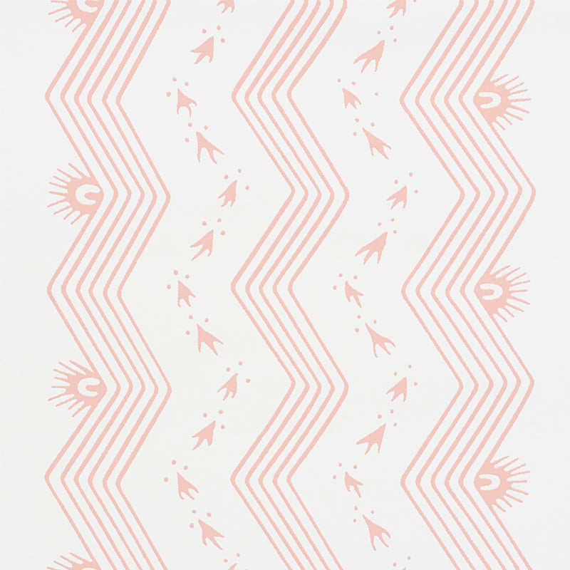 Schumacher Nauset Stripe Blush Wallpaper - Eade's Wallpaper