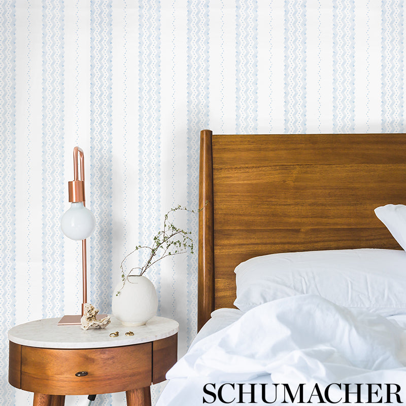 Schumacher Nauset Stripe Blush Wallpaper - Eade's Wallpaper