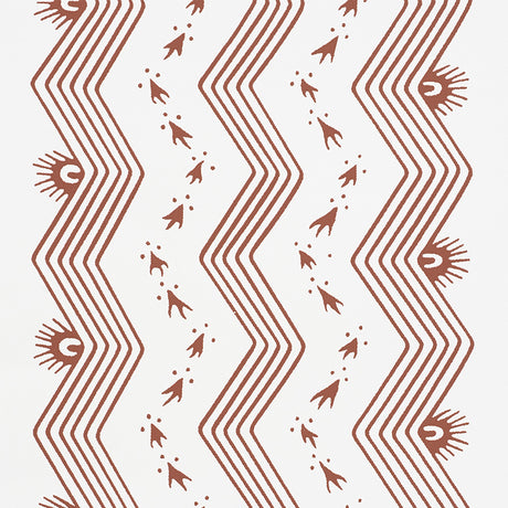 Schumacher Nauset Stripe Sienna Wallpaper - Eade's Wallpaper