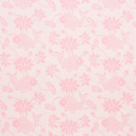 Schumacher Lotus Batik Pink Wallpaper - Eade's Wallpaper