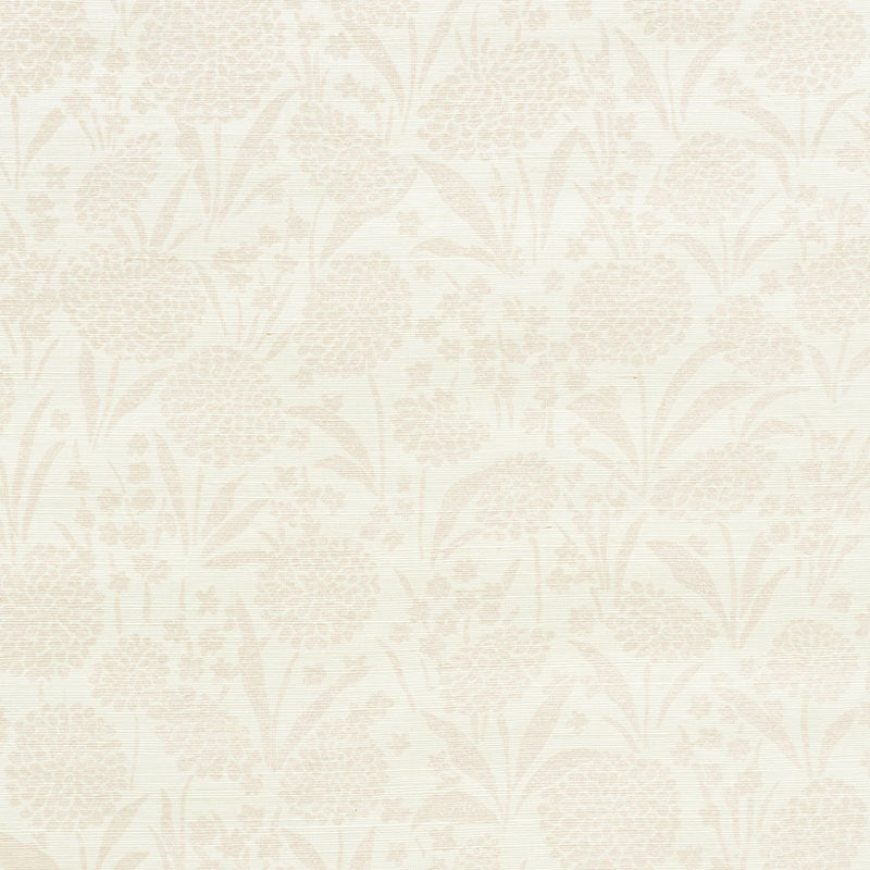Schumacher Chrysanthemum Sisal Blush Wallpaper