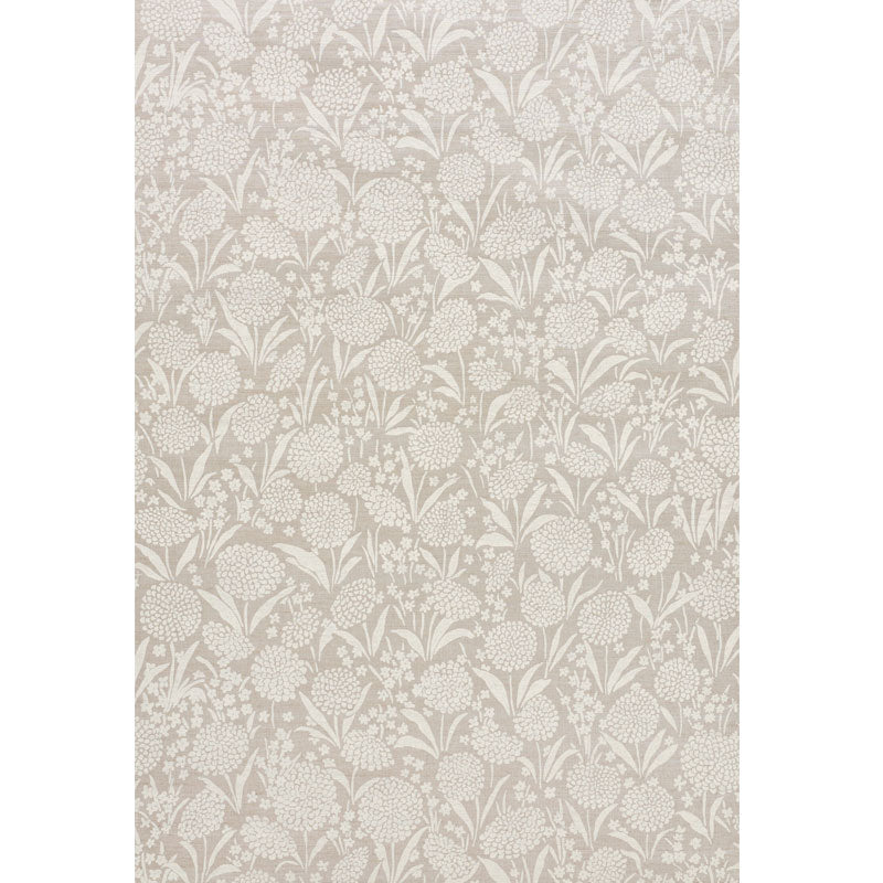 Schumacher Chrysanthemum Hemp Shimmer Moonstone Wallpaper