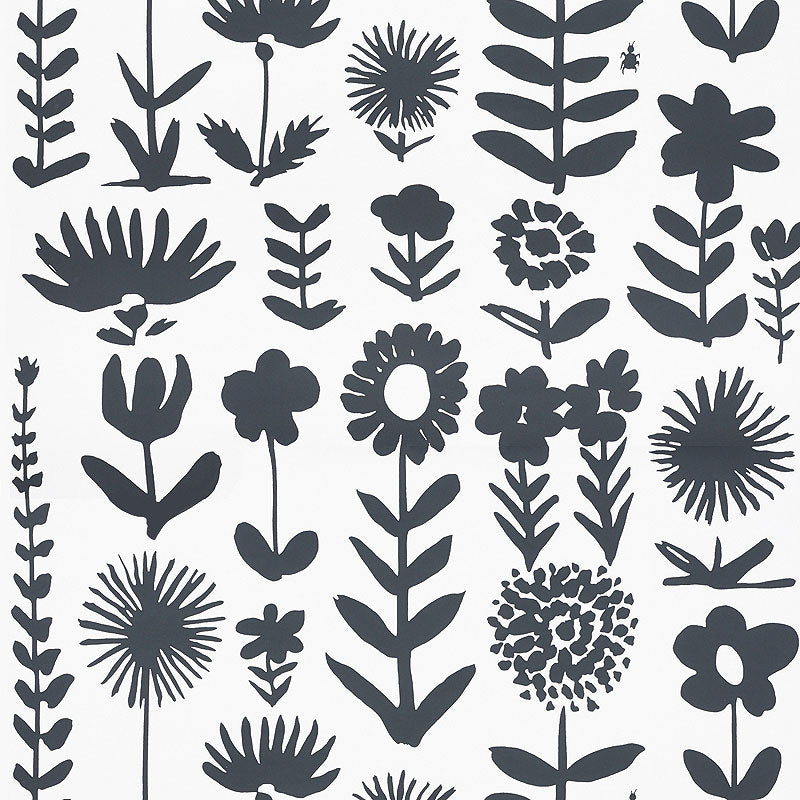 Schumacher Wild Things Black Wallpaper