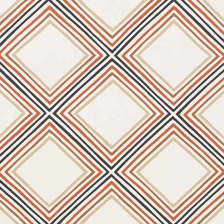 Schumacher Square Dance Brown Wallpaper - Eade's Wallpaper
