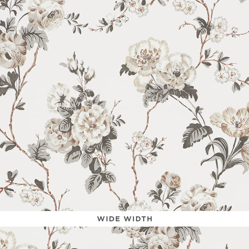 Schumacher Betty Charcoal Wallpaper