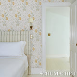 Schumacher Khilana Floral Marigold Wallpaper - Eade's Wallpaper