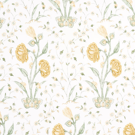 Schumacher Khilana Floral Marigold Wallpaper - Eade's Wallpaper