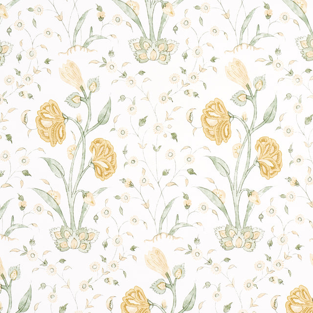 Schumacher Khilana Floral Marigold Wallpaper - Eade's Wallpaper