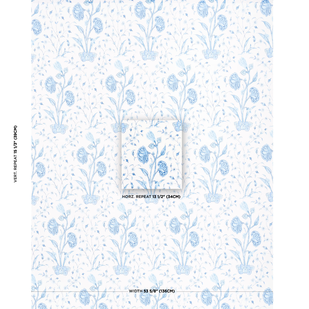 Schumacher Khilana Floral Porcelain Wallpaper - Eade's Wallpaper