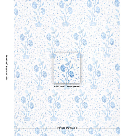Schumacher Khilana Floral Porcelain Wallpaper - Eade's Wallpaper