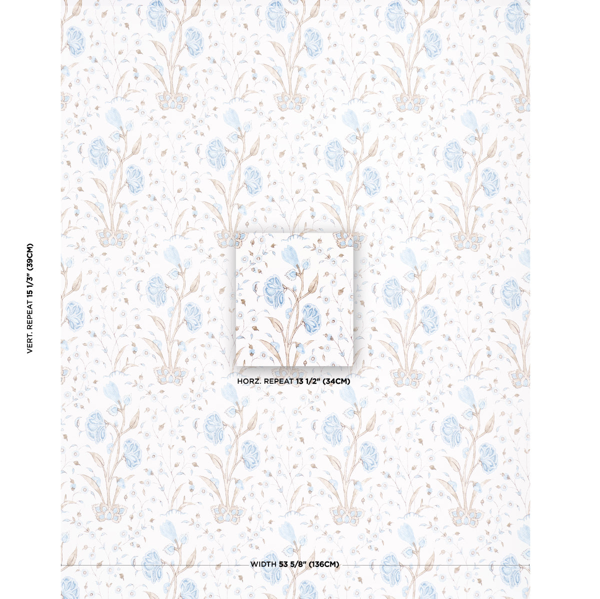Schumacher Khilana Floral Sky Wallpaper - Eade's Wallpaper
