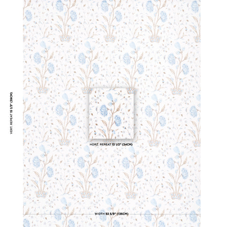 Schumacher Khilana Floral Sky Wallpaper - Eade's Wallpaper