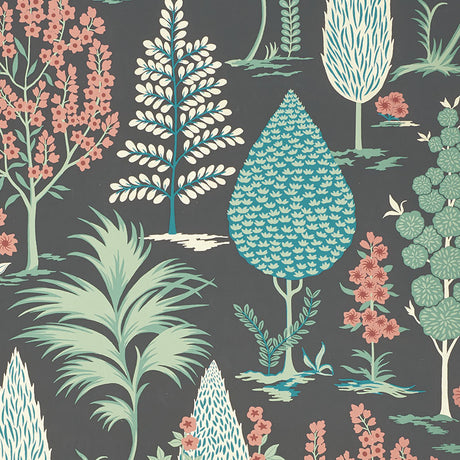 Schumacher Pandora Onyx & Jade Wallpaper - Eade's Wallpaper