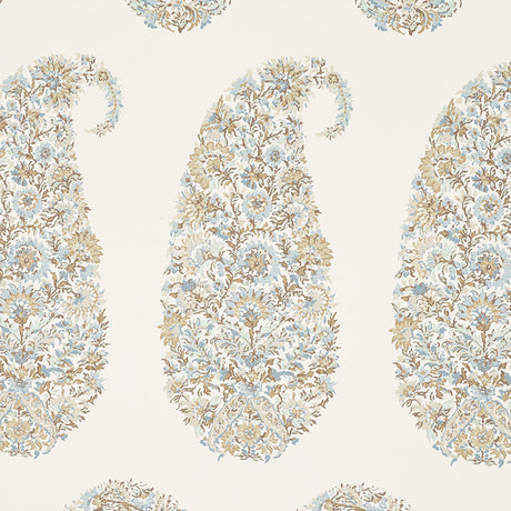 Schumacher Shirala Paisley Aqua Wallpaper - Eade's Wallpaper