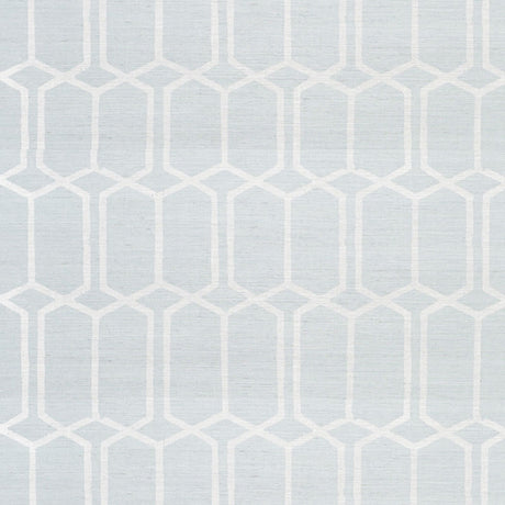 Schumacher Modern Trellis Sisal Sky Wallpaper - Eade's Wallpaper