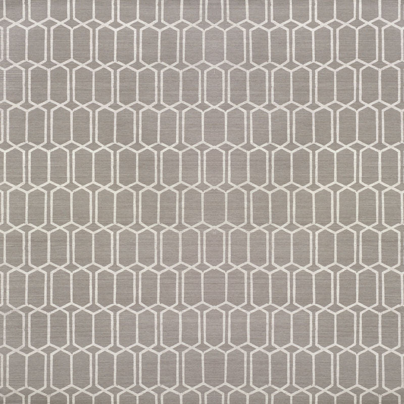 Schumacher Modern Trellis Sisal Charcoal Wallpaper - Eade's Wallpaper