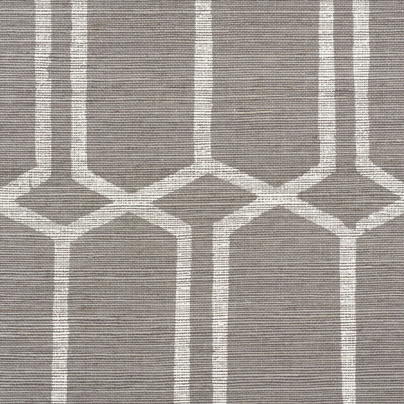 Schumacher Modern Trellis Sisal Charcoal Wallpaper - Eade's Wallpaper