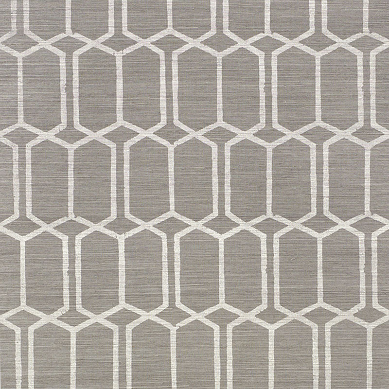 Schumacher Modern Trellis Sisal Charcoal Wallpaper - Eade's Wallpaper