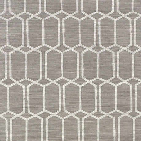 Schumacher Modern Trellis Sisal Charcoal Wallpaper - Eade's Wallpaper