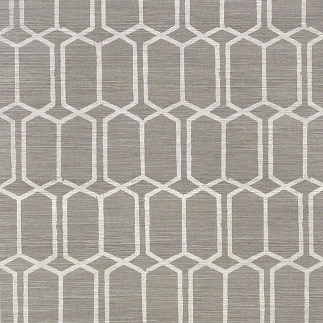 Schumacher Modern Trellis Sisal Charcoal Wallpaper - Eade's Wallpaper