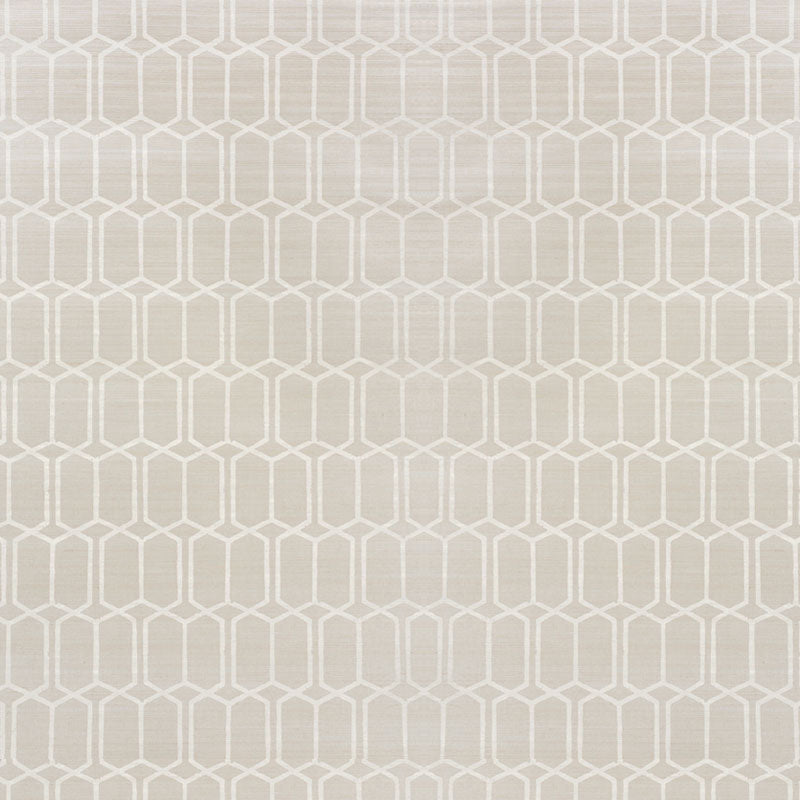 Schumacher Modern Trellis Hemp Shimmer Moonstone Wallpaper - Eade's Wallpaper