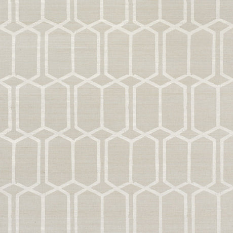 Schumacher Modern Trellis Hemp Shimmer Moonstone Wallpaper - Eade's Wallpaper