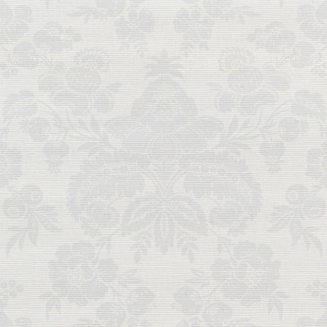 Schumacher Simone Damask Grasscloth Silver Wallpaper - Eade's Wallpaper