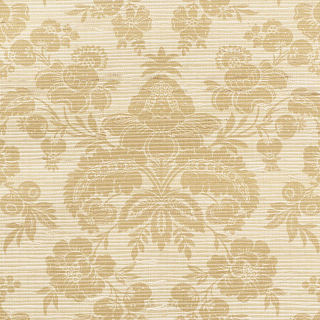 Schumacher Simone Damask Grasscloth Gold Wallpaper - Eade's Wallpaper