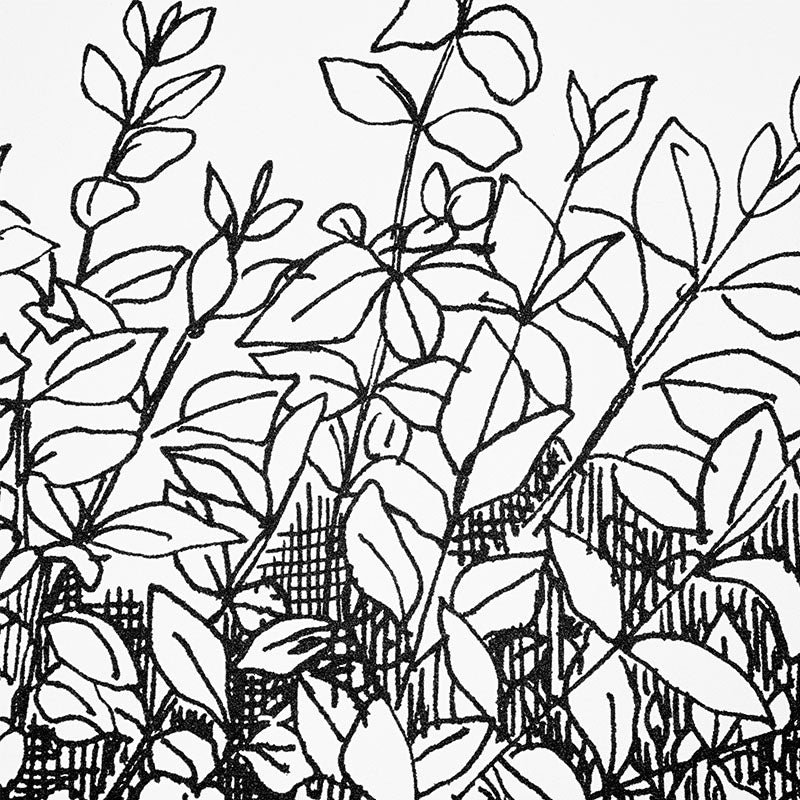 Schumacher Greenery Galore Vinyl Panel Black Wallpaper