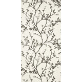 Schumacher Twiggy Vinyl Black On Ivory Wallpaper