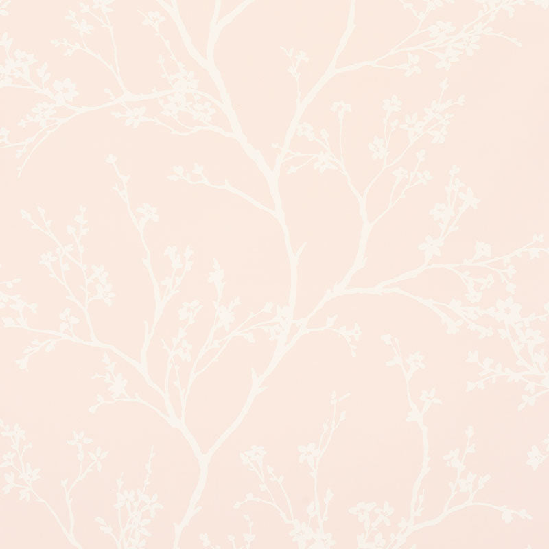 Schumacher Twiggy Vinyl Blush Wallpaper - Eade's Wallpaper